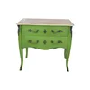 Home Furniture - Bombay Living Room Cabinets 2 Drawers With Antique Painted Kaki Limed Color for Living Room & Bedroom Furniture