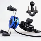 Aluminium Alloy 360 degree rotation motorcycle handlebar mounted phone holder with USB charger