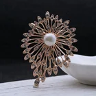 Top Quality Brooch Personalize Large Pearl Gold Flower Brooches Wedding