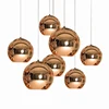 Golden Luxurious Kitchen Design Copper Shade Pendant Lamp Modern Ball Lamp Pendant Lighting LED Chandelier Lamp