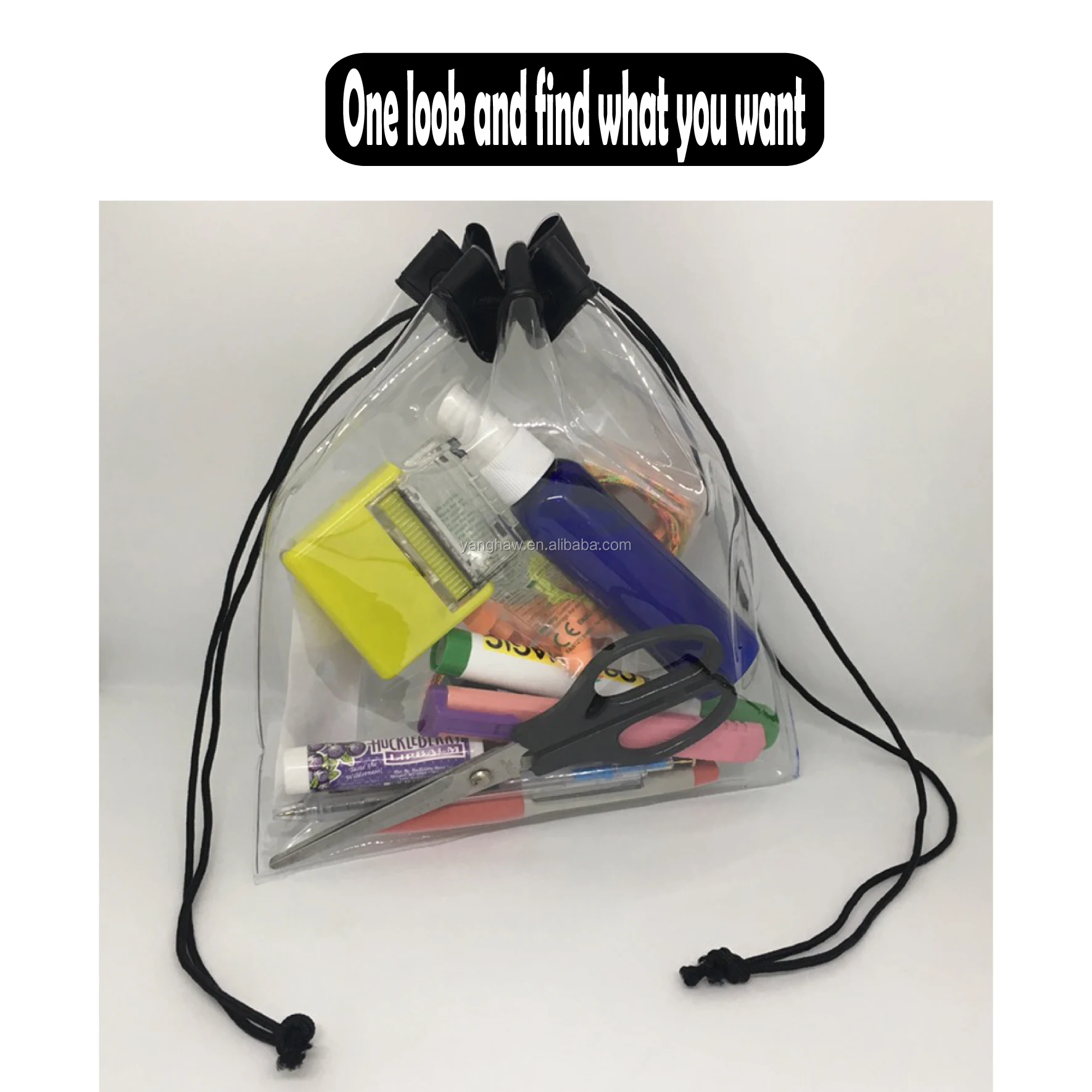 pvc clear drawstring pvc gift bag for storage