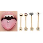 Rose gold plated tongue stud piercing jewelry set manufacturers china