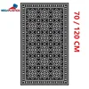 Black & gray Kitchen vinyl mat Carpet Tiles Pattern Decorative linoleum rug 60*90 cm