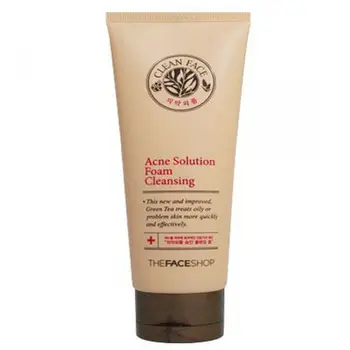 the face shop clean face acne solution foam cleansing 150ml