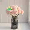 Artificial Chrysanthemum Ball Flowers Bouquet 10pcs Present for Important People Glorious Moral for Home Office Coffee House