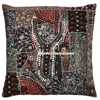 black beaded cotton cushion cover embroidered sham