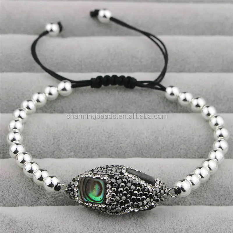 CH-JST0771 wholesale rhinstone pearl connector bracelet,handmade macrame stone charm bracelet ,braided bracelet fashion