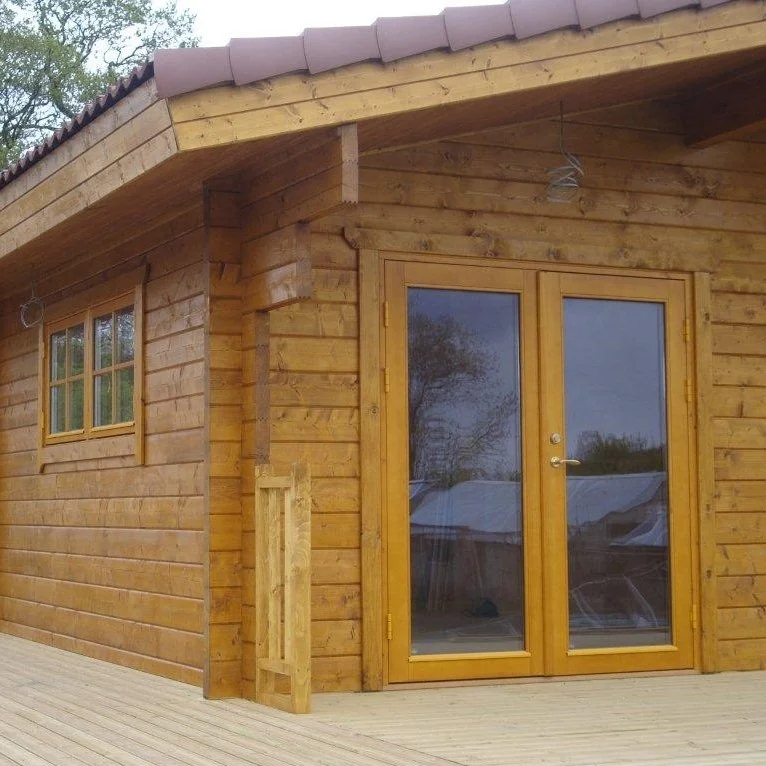 Twin Unit 610x1300 Cm Log Cabin Kit Low Energy Use Mobile Home