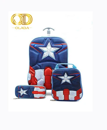 captain america trolley school bag