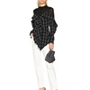 Checked Fashion round neck full long sleeve blouse style top