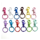 Plastic Key Promotional Multi Color Custom Metal Plastic Key Rings With Swivel Lobster Clasp Key Ring