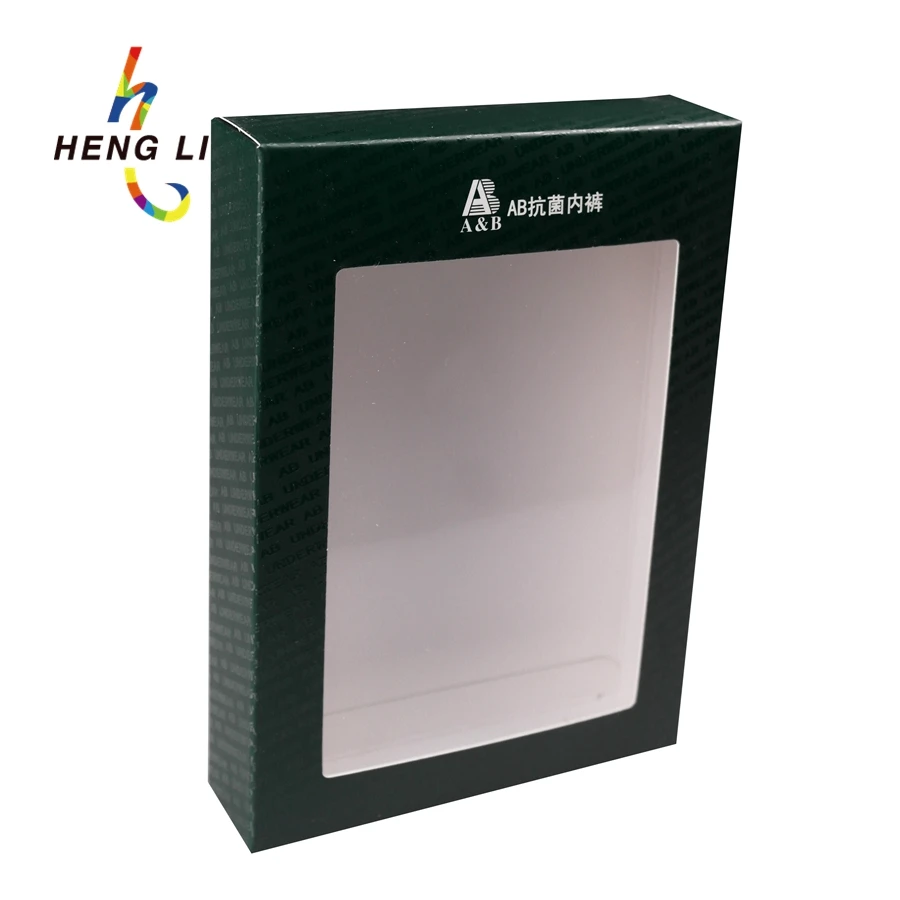 wholesale green cardboard paper boxes gift box with clear pvc