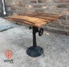 Woavin Luxury Modern Industrial Iron Gears Table Wooden Top