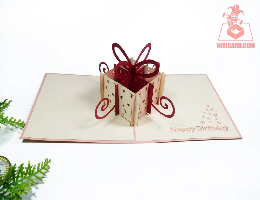 3d handmade happy birthday gift box butterfly pop up cards