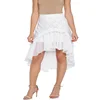 Fit and Flare Asymmetric Skirt in White