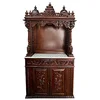 Carving Wooden Temple with white marble Base - hand Carving Wooden Temple manufacturer exporter Jaipur