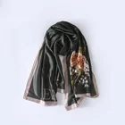 Vintage silk feel foulard muslim hijab heavy chiffon scarf print service
