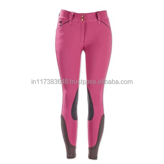 stretchable horse riding tights silicone knee patch breeches