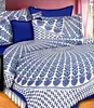 Style Maniac high quality cotton fabric Jaipuri peacock feathers print Queen bedsheet with 2 pillow covers.