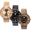 cork leather band stainless case s classic casual fashion wrist watches Japanese Quartz OEM waterproof