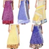 36 Inch Indian unique vintage sari double layered women reversible silk magic wrap around skirts