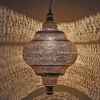 Hanging Brass Turkish Moroccan Arabian Lamp / Moroccan Pin Holing Brass Lamp