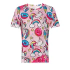Hot selling polyester shortsleeve basic cute girls t-shirt with 3d animal print