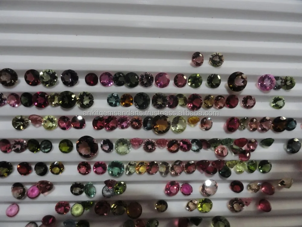 multi tourmaline round faceted top quality loose tourmalines