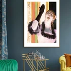 Edgar Degas framed oil painting Chanteuse Cafe Singer with Glove art prints retro posters nude picture Myriart