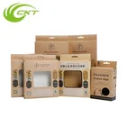 Personalized Custom Cardboard Euro hang tag Eco paper packaging craft Kraft box with window