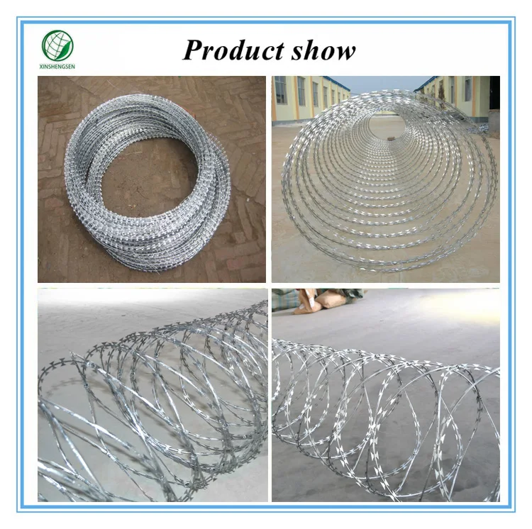 galvanized steel nato razor helical barbed wire 197/328/492ft