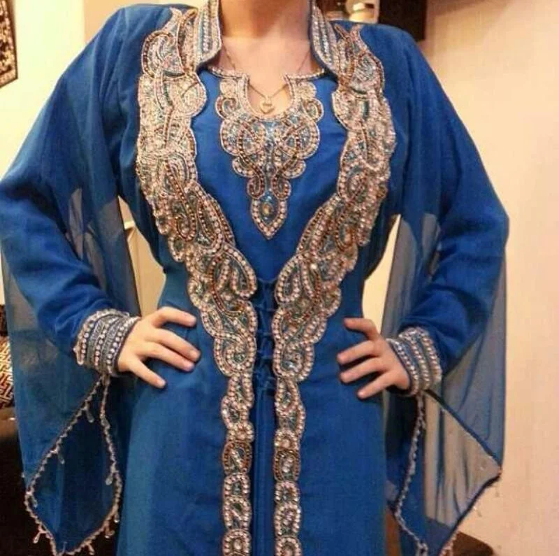 قفطان مغربي ملابس زفاف فستان طويل-دبي قفطان WA0172