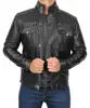 zip opening mens fashion jacket wholesale side pockets Real leather jacke/ fashion leather jacket