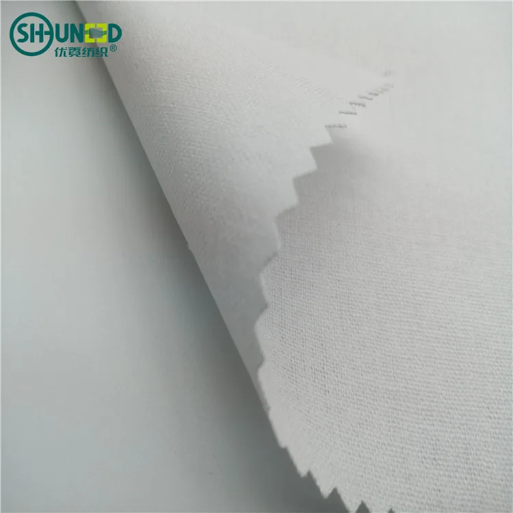 100% Cotton Garment fusible woven cotton shirt collar fusing interlining best fabric for shirts