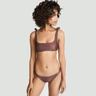 Shoulder Knot Design Two Piece Swimsuit Swimwear Sexy Custom Dot Printed Bikini Woman