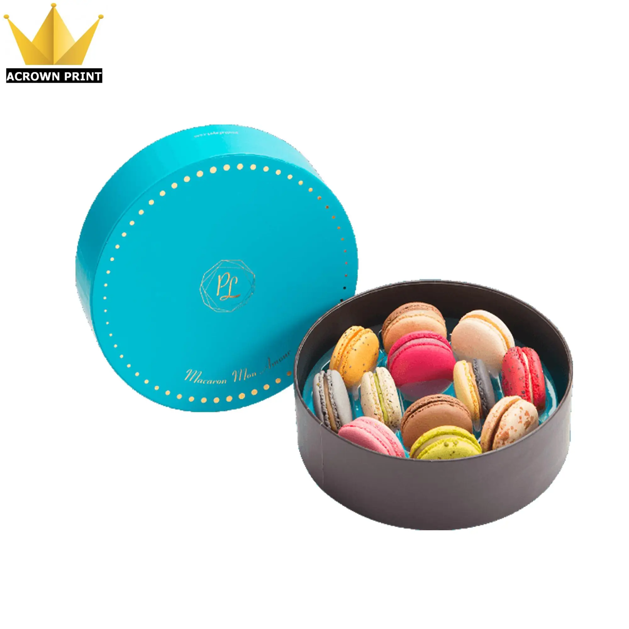 wedding door macaron cookie gift box with ribbon closure custom