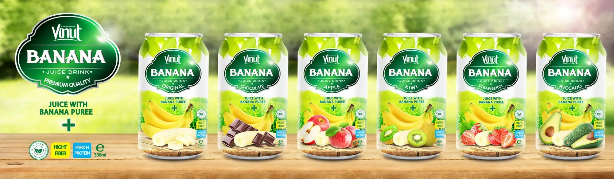 330ml canned banana juice puree with avocado