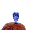 2 inch blue-veins stone Natural Quartz Crystal Hand Made Angels pocket mascot mini Figurine crystal Angel
