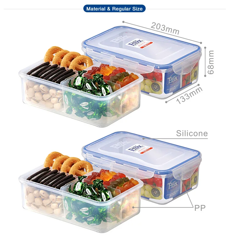 multiple compartment food grade meal prep storage