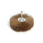 Crimped brass wire wheel brush with shank