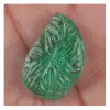 11.10 Ct Natural Colombian Emerald Loose Engraved Leaf Shaped 1 Piece Handmade Engraving Loose Gems Stone