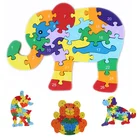 Kids Toys Educational Alphabet Numbers Wooden Puzzle Animal Designs