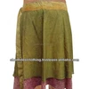 New Ladies Summer Vintage Mini Silk Wrap Skirt