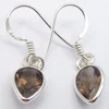 925 solid sterling silver faceted drop brown smoky quartz earrings natural gemstone jewelry new style fashion
