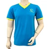 Top Foreign Trade Breathable Water Proof Tshirt Brand Your Own V Neck Blue Uniforms 100% Cotton