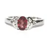 925 Sterling Silver Stone Ring with Red Garnet Oval Faceted Prong set Gemstone Ring