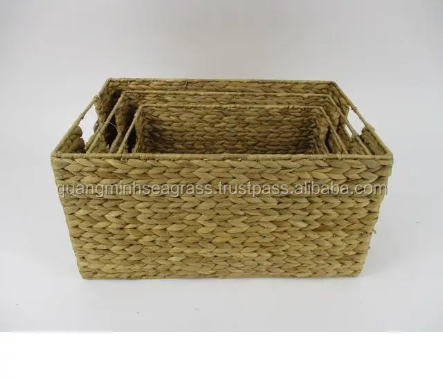 natural fish bone weaving water hyacinth food basket hot design