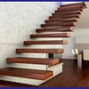 modern american standard 4 inch thick solid oak wood steps floating stairs with glass railing factory price