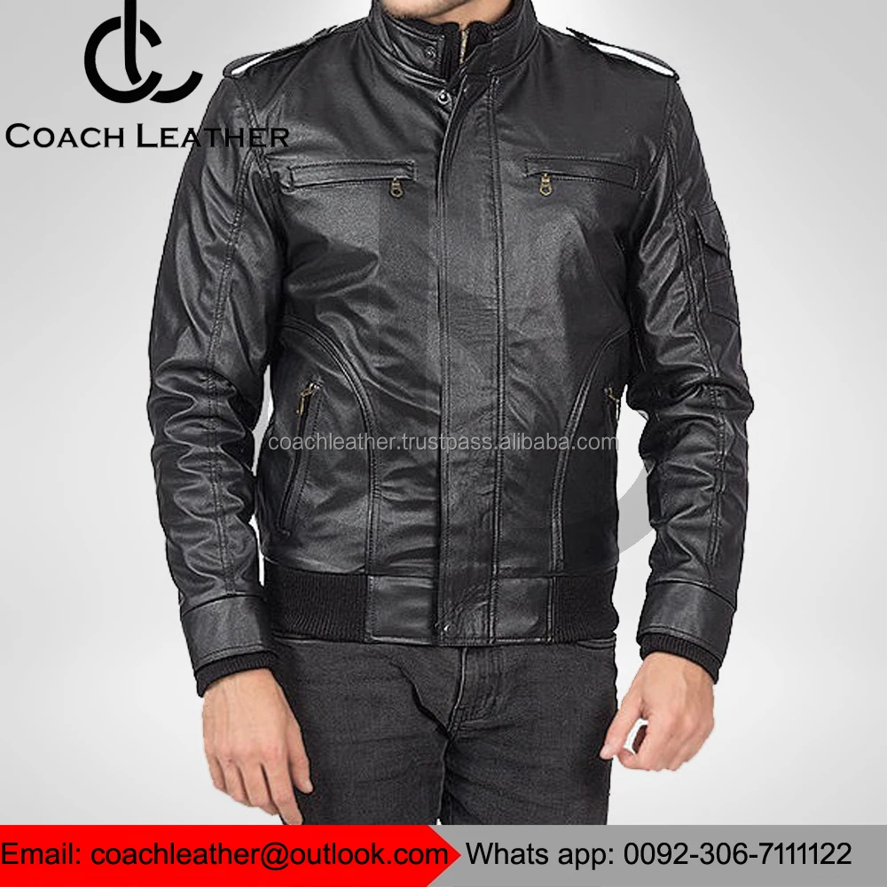 most popular fashion brands real lamb black leather jacket for