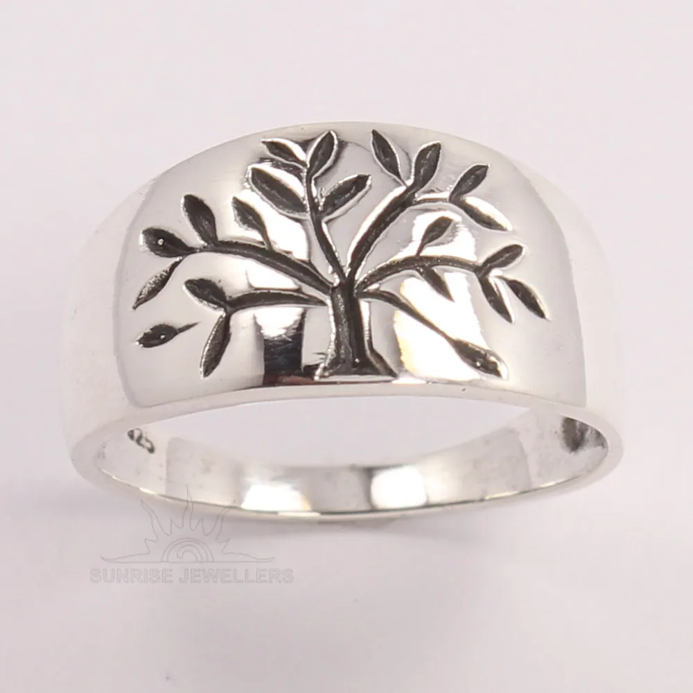 tree of life ring all size 925 sterling silver jewelry plain no